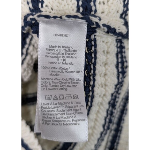 Madewell Crochet-Knit Crewneck Sweater Tank Striped Stretch Slim Fit Size XS - Picture 10 of 10